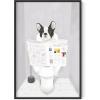imageHAUS AND HUES Funny Dog Wall Art  French Bulldog in Bathroom Animal Posters Black Frame 12x16Black Framed