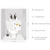 imageHAUS AND HUES Funny Dog Wall Art  French Bulldog in Bathroom Animal Posters Black Frame 12x16Unframed