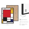 imageHAUS AND HUES Geometric Wall Art  Piet Mondrian Modern Print Red and Yellow Painting Abstract Yellow and Blue Poster for Dorm Living Room and Kitchen Walls Beige Frame 24x36Piet Mondrian