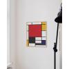 imageHAUS AND HUES Geometric Wall Art  Piet Mondrian Modern Print Red and Yellow Painting Abstract Yellow and Blue Poster for Dorm Living Room and Kitchen Walls Beige Frame 24x36Piet Mondrian