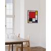 imageHAUS AND HUES Geometric Wall Art  Piet Mondrian Modern Print Red and Yellow Painting Abstract Yellow and Blue Poster for Dorm Living Room and Kitchen Walls Beige Frame 24x36Piet Mondrian