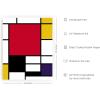 imageHAUS AND HUES Geometric Wall Art  Piet Mondrian Modern Print Red and Yellow Painting Abstract Yellow and Blue Poster for Dorm Living Room and Kitchen Walls Beige Frame 24x36Piet Mondrian