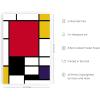imageHAUS AND HUES Geometric Wall Art  Piet Mondrian Modern Print Red and Yellow Painting Abstract Yellow and Blue Poster for Dorm Living Room and Kitchen Walls Beige Frame 24x36Piet Mondrian