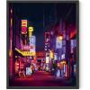 imageHAUS AND HUES Japanese Wall Art  Matsumoto Hoji Frog Framed Print Wabi Sabi Japandi Decor Japanese Frog Art for Bedroom 12x16 Black FrameNeon City