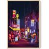 imageHAUS AND HUES Japanese Wall Art  Matsumoto Hoji Frog Framed Print Wabi Sabi Japandi Decor Japanese Frog Art for Bedroom 12x16 Black FrameNeon City