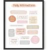 imageHAUS AND HUES Mental Health Poster  Mental Health Wall Art Psychology Posters for Therapist Office Mindfulness Posters Recovery Poster School Psychologist Gifts Unframed 16x20Daily Affirmations