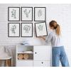 imageHAUS ampamp HUES Asian Art Prints Japanese Wall Decor  Set of 6 Art Posters and Paintings Hokusai Waves Picture 16x20 Framed BlackWatercolor Plants