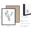 imageHAUS ampamp HUES Asian Art Prints Japanese Wall Decor  Set of 6 Art Posters and Paintings Hokusai Waves Picture 16x20 Framed BlackWatercolor Plants