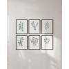 imageHAUS ampamp HUES Asian Art Prints Japanese Wall Decor  Set of 6 Art Posters and Paintings Hokusai Waves Picture 16x20 Framed BlackWatercolor Plants