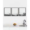 imagePink and Purple Foggy Mountains Set of 3  Framed Black  24x36Black  White