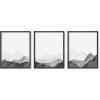 imagePink and Purple Foggy Mountains Set of 3  Framed Black  24x36Black  White