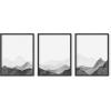 imagePink and Purple Foggy Mountains Set of 3  Framed Black  24x36Black  White