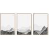 imagePink and Purple Foggy Mountains Set of 3  Framed Black  24x36Black  White