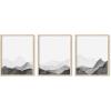 imageBlack and White Foggy Mountains Set of 3  Framed Black  24x36Black  White