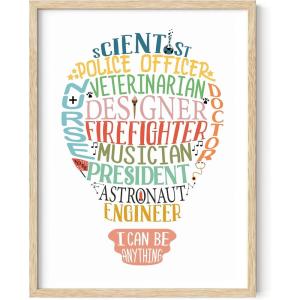 imageHAUS AND HUES Lightbulb Art Print  12quotx16quot  Framed Beige