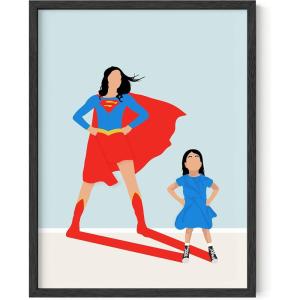 imageHAUS AND HUES Superwoman Art Print  12quotx16quot  Framed Black