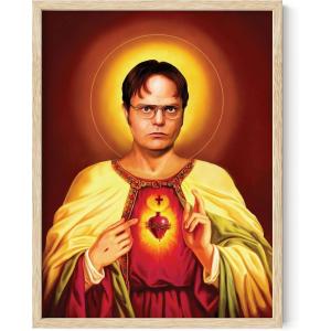 imageHAUS AND HUES The Office Dwight Schrute Poster TV Show Wall Art Funny Posters Merchandise Framed Beige 12x16Dwight Schrute
