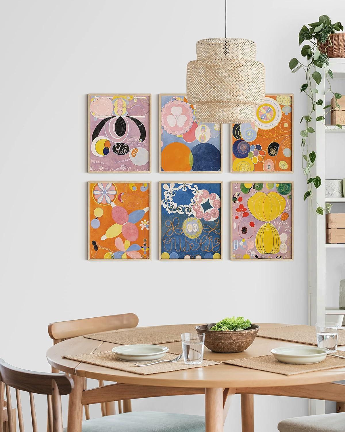 imageHAUS AND HUES Hilma Af Klint Wall Decor  Set of 6 Famous Art Prints Vintage Wall Prints Famous Paintings Wall Art Artist Posters For Room Aesthetic Geometric Wall Print 11x14 UnframedHilma Af Klint