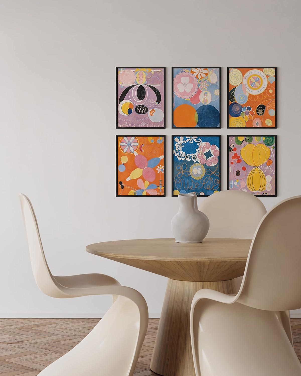 imageHAUS AND HUES Hilma Af Klint Wall Decor  Set of 6 Famous Art Prints Vintage Wall Prints Famous Paintings Wall Art Artist Posters For Room Aesthetic Geometric Wall Print 11x14 UnframedHilma Af Klint