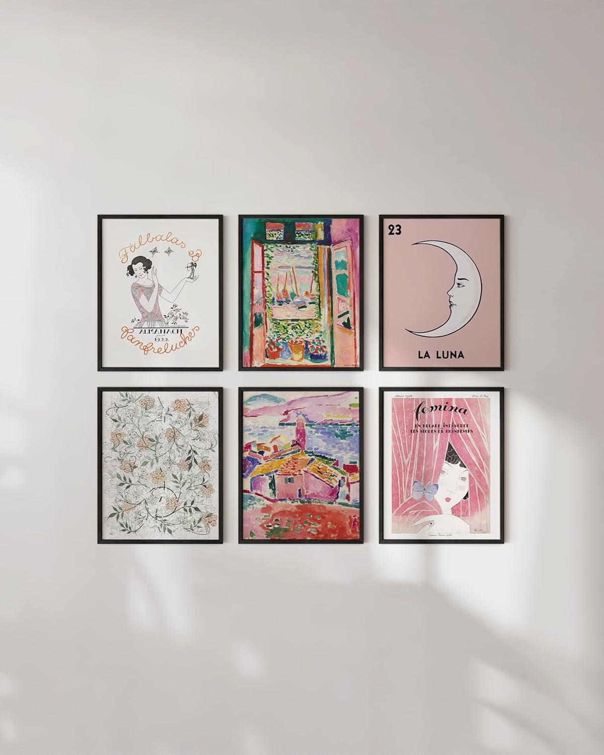 imageHAUS AND HUES Hilma Af Klint Wall Decor  Set of 6 Famous Art Prints Vintage Wall Prints Famous Paintings Wall Art Artist Posters For Room Aesthetic Geometric Wall Print 11x14 UnframedPink Classics