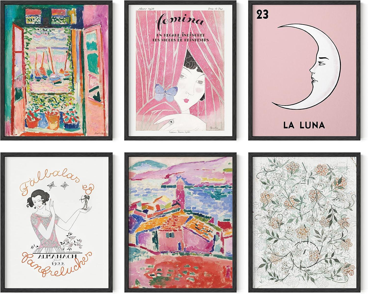 imageHAUS AND HUES Hilma Af Klint Wall Decor  Set of 6 Famous Art Prints Vintage Wall Prints Famous Paintings Wall Art Artist Posters For Room Aesthetic Geometric Wall Print 11x14 UnframedPink Classics