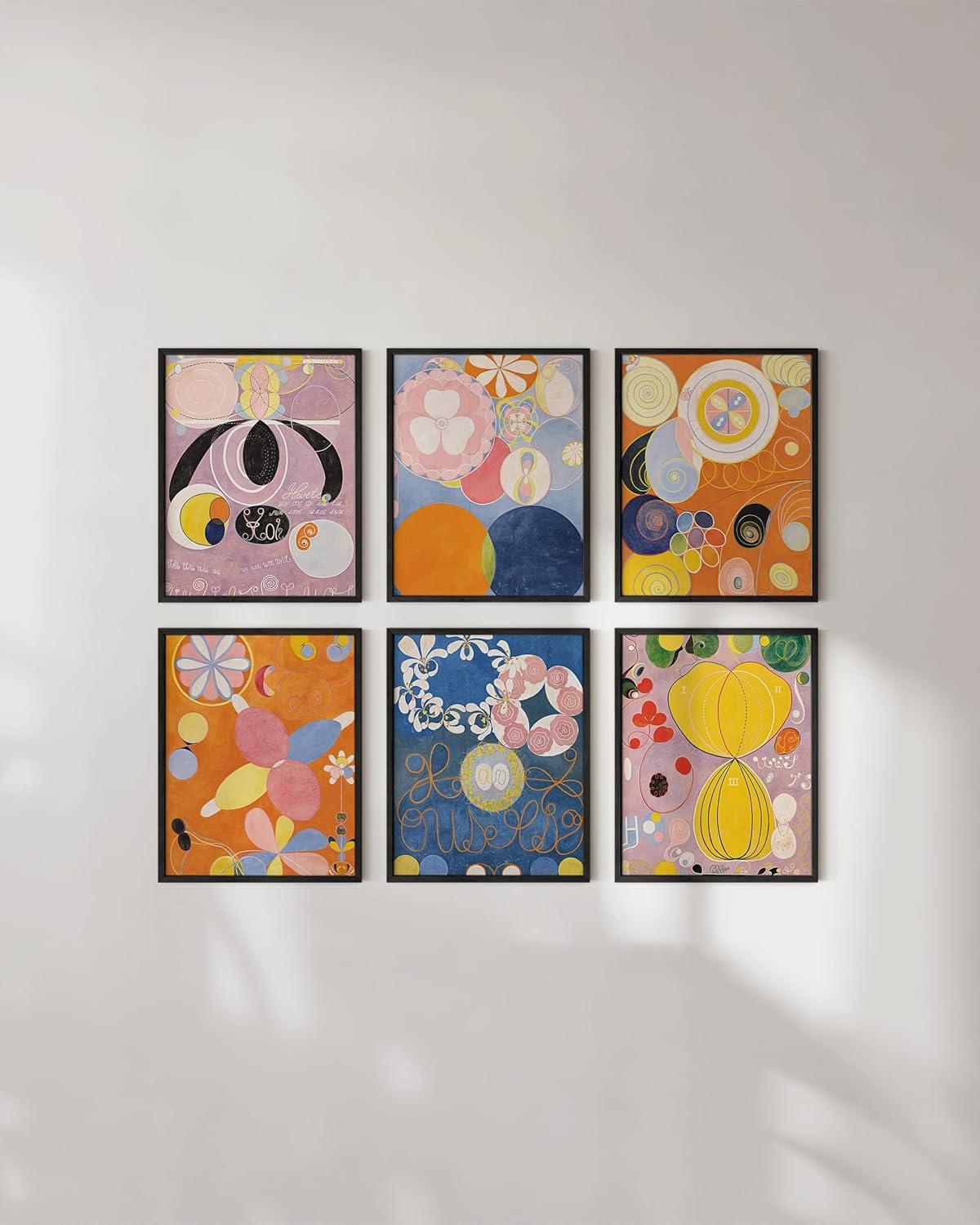 imageHAUS AND HUES Hilma Af Klint Wall Decor  Set of 6 Famous Art Prints Vintage Wall Prints Famous Paintings Wall Art Artist Posters For Room Aesthetic Geometric Wall Print 11x14 UnframedHilma Af Klint