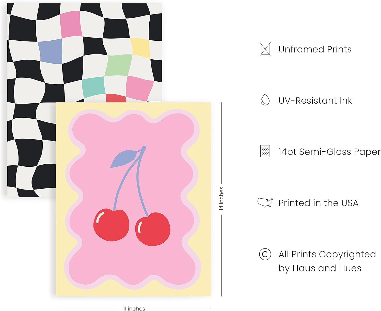 imageHAUS AND HUES Preppy Pictures for Wall  Set of 6 Colorful Wall Art Preppy Collage Prints Pink Bedroom Decor Bright Pink Aesthetic Cute Girls Posters College Wall Art Black Frame 11x14Danish Pastel