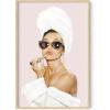 imageHAUS AND HUES Audrey Hepburn Wall Art Vogue Wall Decor  Audrey Hepburn Poster Hollywood Wall Art  Famous Woman Art Prints Individual Black Frame 16x20Audrey