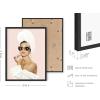 imageHAUS AND HUES Audrey Hepburn Wall Art Vogue Wall Decor  Audrey Hepburn Poster Hollywood Wall Art  Famous Woman Art Prints Individual Black Frame 16x20Audrey