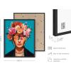 imageHAUS AND HUES Audrey Hepburn Wall Art Vogue Wall Decor  Audrey Hepburn Poster Hollywood Wall Art  Famous Woman Art Prints Individual Black Frame 16x20Frida