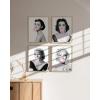 imageHAUS AND HUES Celebrity Pop Art Wall Decor  Set of 4 Fashion Wall Art  Audrey Hepburn Marilyn Monroe Grace Kelly Elizabeth Taylor Posters 8x10 Beige FramedBeige Framed