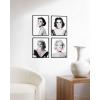 imageHAUS AND HUES Celebrity Pop Art Wall Decor  Set of 4 Fashion Wall Art  Audrey Hepburn Marilyn Monroe Grace Kelly Elizabeth Taylor Posters 8x10 Beige FramedBlack Framed