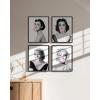 imageHAUS AND HUES Celebrity Pop Art Wall Decor  Set of 4 Fashion Wall Art  Audrey Hepburn Marilyn Monroe Grace Kelly Elizabeth Taylor Posters 8x10 Beige FramedBlack Framed
