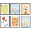 imageHAUS AND HUES Colorful Travel Wall Art  Set of 6 Framed Prints Trendy Preppy Room Decor Aesthetic Travel Posters Around the World Wall Decor Beige Frame 16x20Travel Gallery