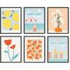imageHAUS AND HUES Colorful Travel Wall Art  Set of 6 Framed Prints Trendy Preppy Room Decor Aesthetic Travel Posters Around the World Wall Decor Beige Frame 16x20Travel Gallery