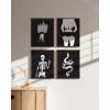 imageHAUS AND HUES Edgy Black and White Art Prints Set of 4  Black and White Halloween Wall Art for Teen Girls Gothic Bedroom Decor Aesthetic Gothic Posters for Girls Bedroom 8x10 Black FramedBW Edgy for Girls