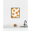 imageHAUS AND HUES Fruit Art Fruit Picture Wall Art  Kitchen Wall Decor Peach Art Peach Bathroom Decor Prints Wall Art for Kitchen Beige Frame 12x16Orange