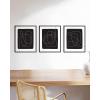imageHAUS AND HUES Line Art Wall Decor  Set of 3 Minimalist Abstract Prints Neutral Modern Wall Art for Living Room Black Frame 24x36Black Line Art
