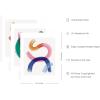 imageHAUS AND HUES Line Art Wall Decor  Set of 3 Minimalist Abstract Prints Neutral Modern Wall Art for Living Room Black Frame 24x36Bright Abstract
