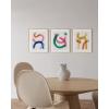 imageHAUS AND HUES Line Art Wall Decor  Set of 3 Minimalist Abstract Prints Neutral Modern Wall Art for Living Room Black Frame 24x36Bright Abstract