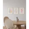 imageHAUS AND HUES Line Art Wall Decor  Set of 3 Minimalist Abstract Prints Neutral Modern Wall Art for Living Room Black Frame 24x36Pastel Matisse
