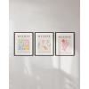 imageHAUS AND HUES Line Art Wall Decor  Set of 3 Minimalist Abstract Prints Neutral Modern Wall Art for Living Room Black Frame 24x36Pastel Matisse