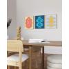 imageHAUS AND HUES Line Art Wall Decor  Set of 3 Minimalist Abstract Prints Neutral Modern Wall Art for Living Room Black Frame 24x36Retro Shapes