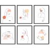 imageHAUS AND HUES Minimalist Abstract Line Art  Set of 6 Woman Painting Minimalistic Art Print Abstract Wall Art Minimal Art Bedroom Decor Pictures Aesthetic Minimalist Art Poster Beige Frame 16x20Abstract Line Art