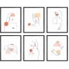 imageHAUS AND HUES Minimalist Abstract Line Art  Set of 6 Woman Painting Minimalistic Art Print Abstract Wall Art Minimal Art Bedroom Decor Pictures Aesthetic Minimalist Art Poster Beige Frame 16x20Abstract Line Art