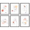 imageHAUS AND HUES Minimalist Abstract Line Art  Set of 6 Woman Painting Minimalistic Art Print Abstract Wall Art Minimal Art Bedroom Decor Pictures Aesthetic Minimalist Art Poster Beige Frame 16x20Abstract Line Art