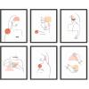 imageHAUS AND HUES Minimalist Abstract Line Art  Set of 6 Woman Painting Minimalistic Art Print Abstract Wall Art Minimal Art Bedroom Decor Pictures Aesthetic Minimalist Art Poster Beige Frame 16x20Abstract Line Art