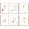 imageHAUS AND HUES Minimalist Abstract Line Art  Set of 6 Woman Painting Minimalistic Art Print Abstract Wall Art Minimal Art Bedroom Decor Pictures Aesthetic Minimalist Art Poster Beige Frame 16x20Abstract Line Art
