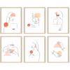 imageHAUS AND HUES Minimalist Abstract Line Art  Set of 6 Woman Painting Minimalistic Art Print Abstract Wall Art Minimal Art Bedroom Decor Pictures Aesthetic Minimalist Art Poster Beige Frame 16x20Abstract Line Art