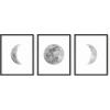 imageHAUS AND HUES Phases of the Moon Wall Decor  Set of 5 Moon Phases Prints Moon Phases Wall Art for Bedroom Moon Phase Transition Art  Black Framed 16x203 Phases